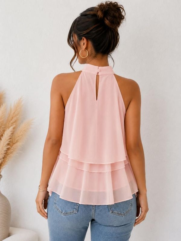 Blusa de  capas volantes