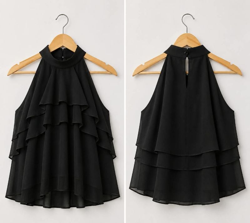 Blusa de  capas volantes
