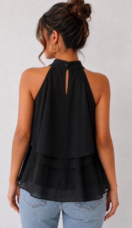Blusa de  capas volantes