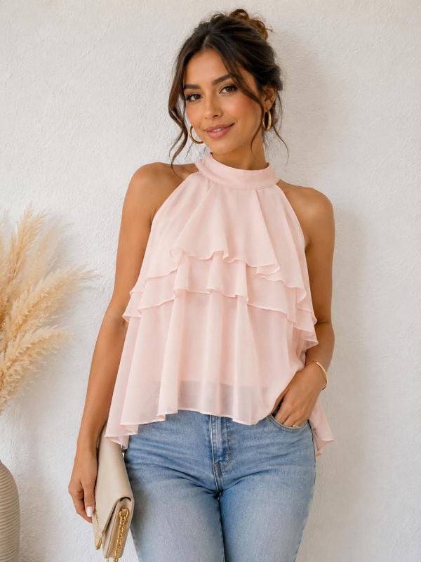Blusa de  capas volantes
