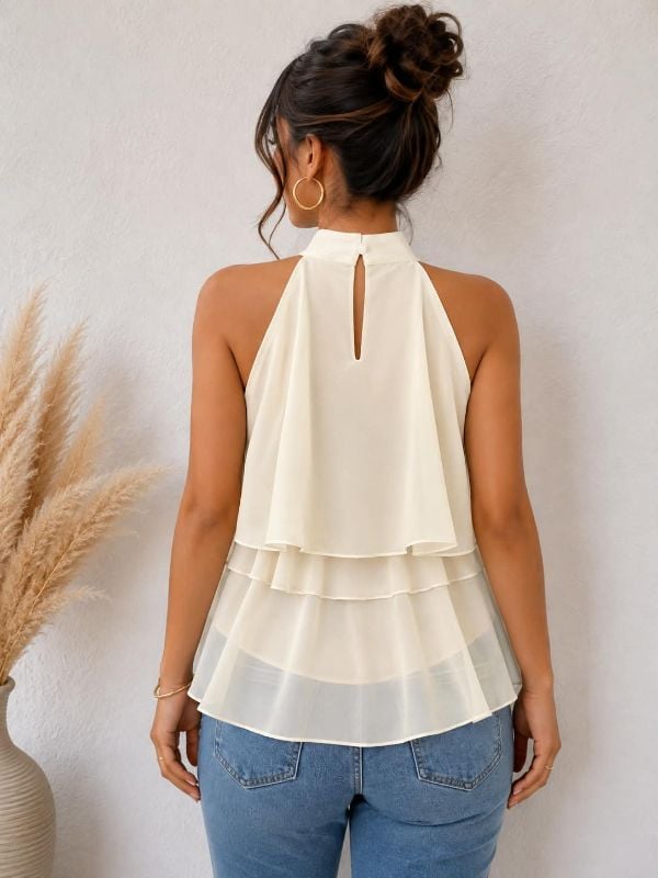 Blusa de  capas volantes
