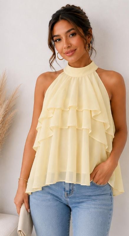 Blusa de  capas volantes