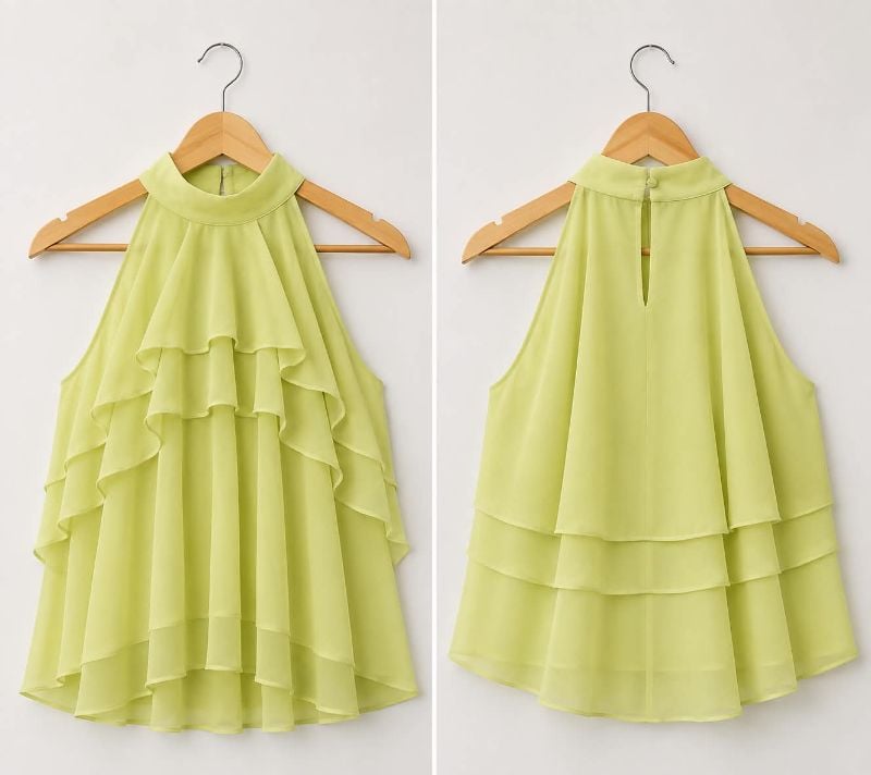 Blusa de  capas volantes