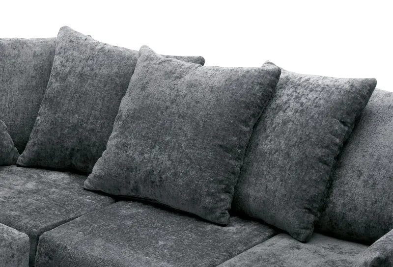 Dark Grey Chenille U-Shape Sofa