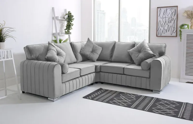 Lilly Sliver Corner Sofa – 2C2 Layout with Plush High Back Cushions