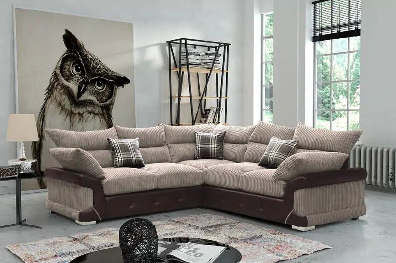 Logan Corner Sofa Brown & Mocha