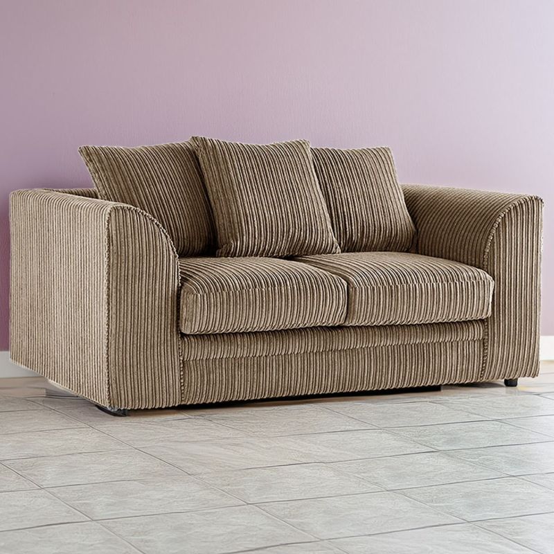 Jumbo Cord 2 Seater Scatterback Sofa - Coffee