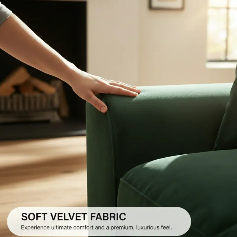 2 Seater Velvet Sofa (Green)