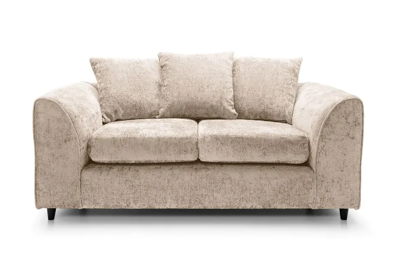 Chenille Beige 2 seater scatter Back sofa set