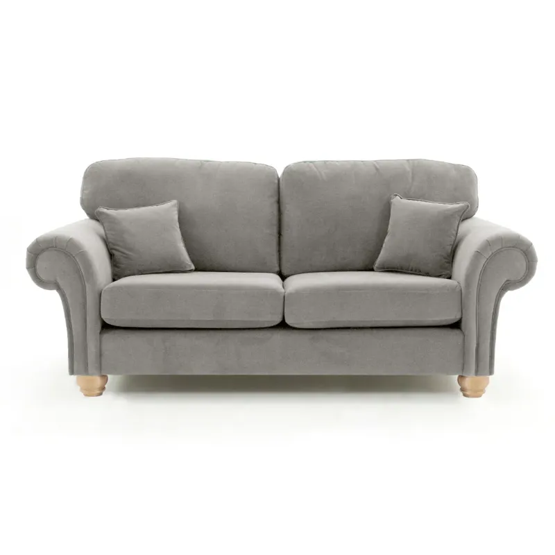 Ashwin Grey plush Velvet High Back Sofa