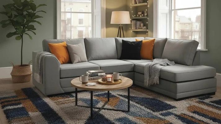 Orka Open End Corner Sofa – Left Hand Facing | Luxury Fabric L Shape Sofa UK