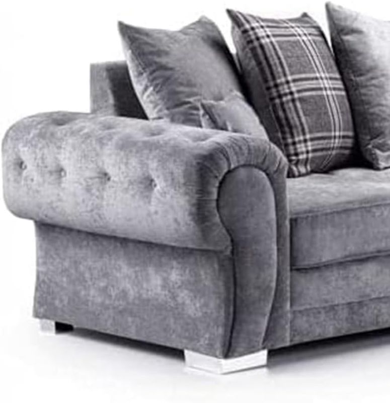 Verona 2C2 Modular 5 Seater Corner Sofa – Grey Scatter Back Suite | UK
