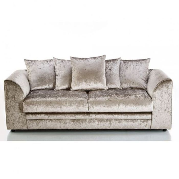 Crushed Velvet 3 Seater Scatterback Sofa - Mink