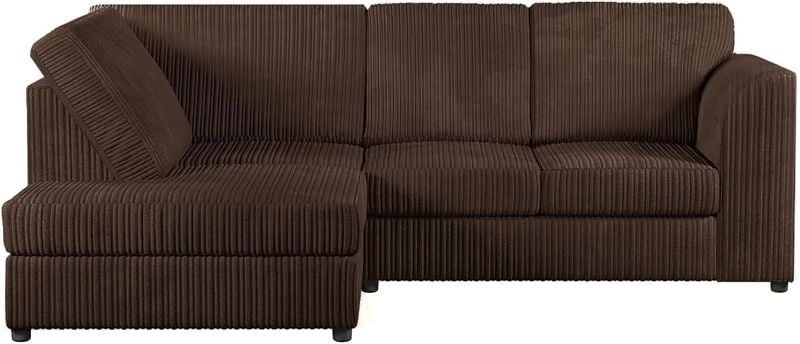 Dylan Jumbo cord Full Back Corner sofa (Brown, Left Hand Corner)