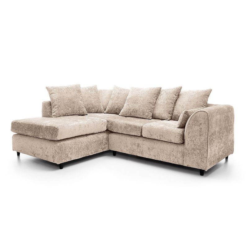 Chelsea Beige L-Shape Corner Sofa – 4 Seater Fabric Couch
