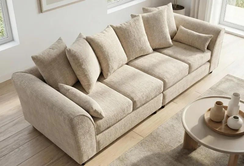 Chenille 4 Seater Sofa