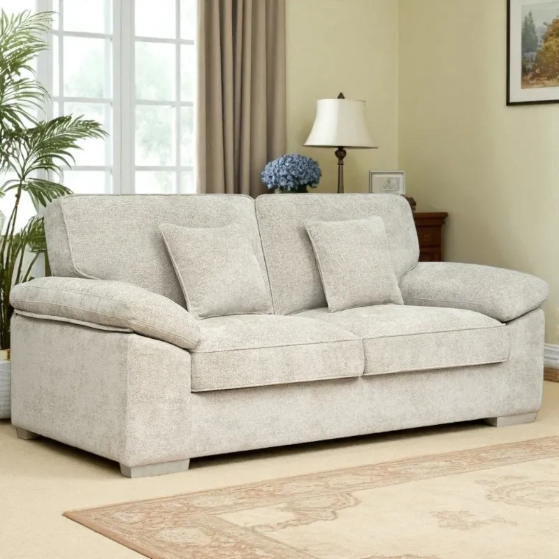 3 Seater Light Grey Cheille Sofa