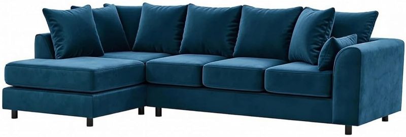 Upholstered 5 Settee Scatter Back Suites for Living Room (Blue, LH 5 Seater)