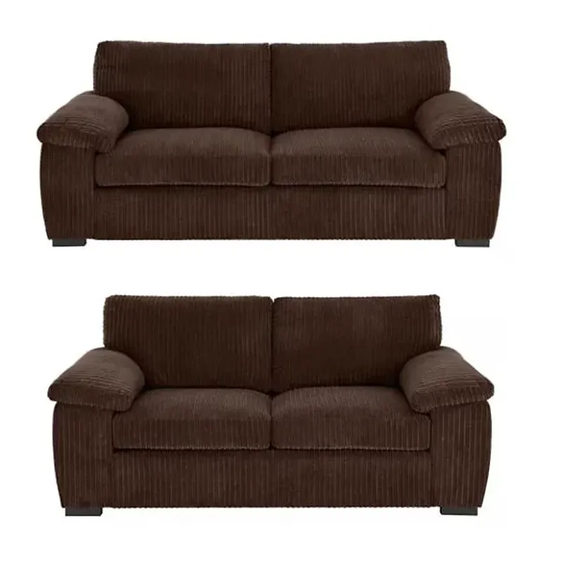 Delta Jumbo Cord Fabric Sofa, 3+2 Choclatte Brown