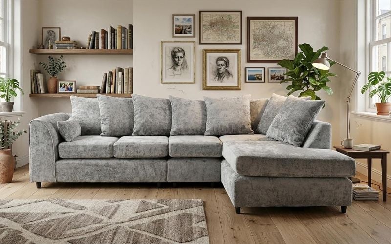 Dylan Alaska 5 Seater Modular Corner Sofa – L Shape Scatter Back | 3 Colours UK