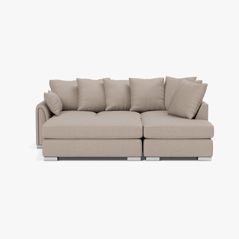 Chiswick Desert Sand Corner Sofa with Footstool | L-Shape 4 Seater Sofa | UK Made