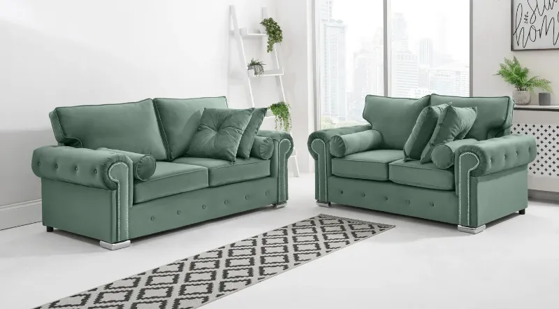 Ashwin 3+2 seater Full Back Green