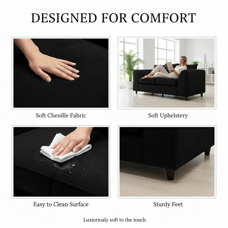 2 Seater Scatter Back Alaska (Black)