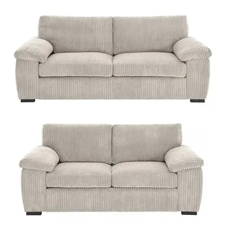 Delta Jumbo Cord Fabric Sofa, 3+2 Cream