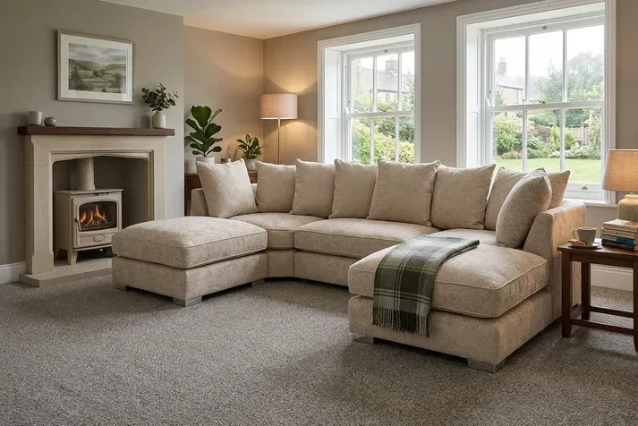 Bishop Alaska Beige U Shape Sofa
