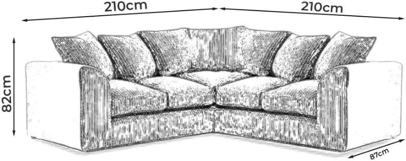 Mink Jumbo Cord Corner Sofa – 5 Seater 2C2 | Scatter Back Sectional Dual Arm Suite with Footstool | Comfy Living Room Sofa