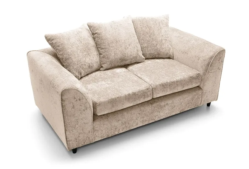 Chenille Beige 2 seater scatter Back sofa set