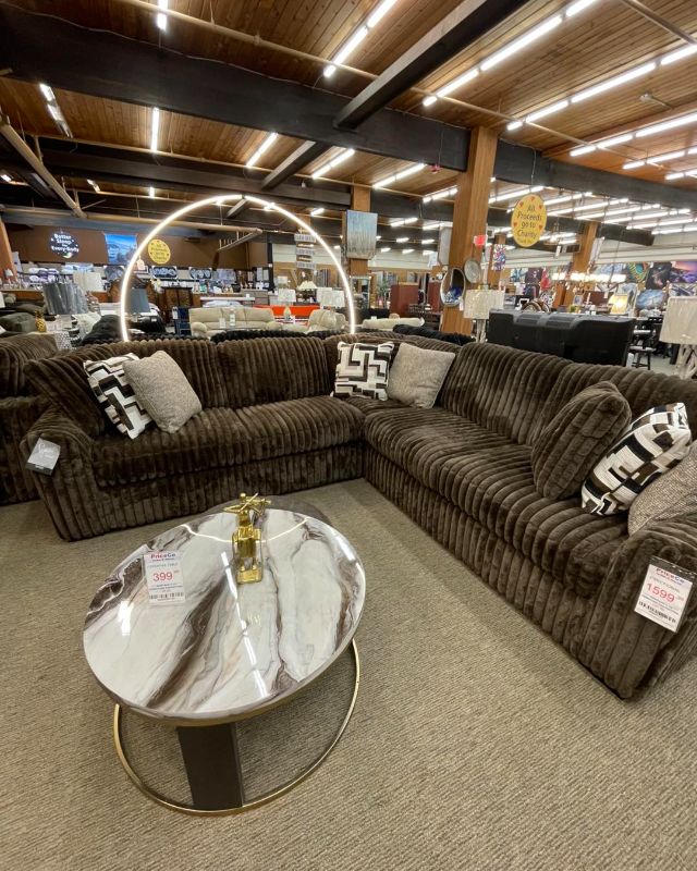 stupendous sectional 2c2 Brown  Corner sofa with Footstool