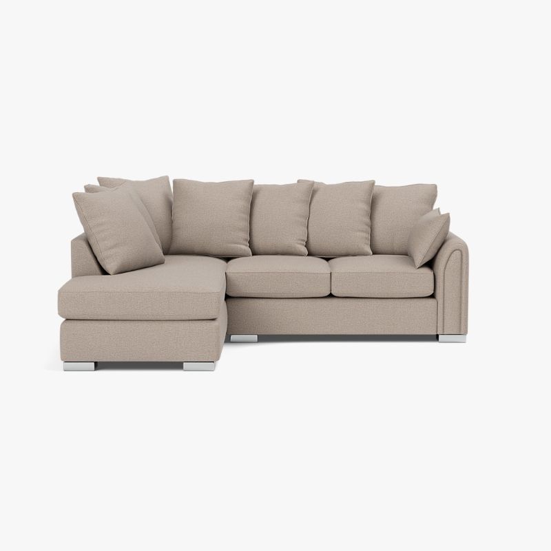 Chiswick Desert Sand Corner Sofa with Footstool | L-Shape 4 Seater Sofa | UK Made
