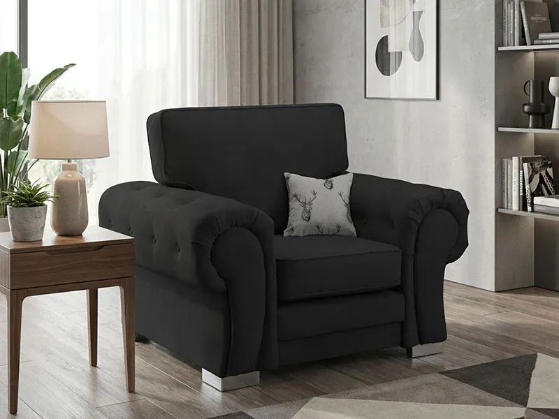 Verona Fabric ArmChair Black