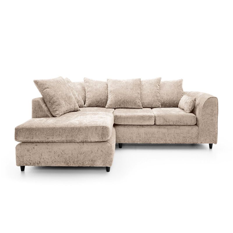 Chelsea Beige L-Shape Corner Sofa – 4 Seater Fabric Couch