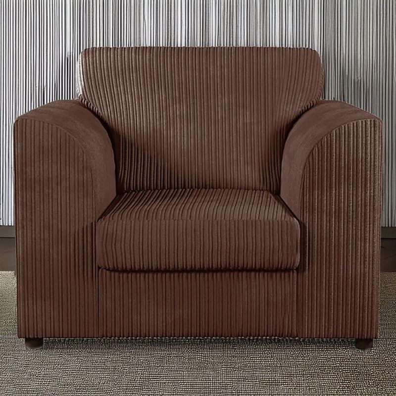 New Grey Jumbo Cord Arm Chair