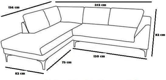 Grey Jumbo Cord Corner Sofa – 4 Seater L-Shape High Back Couch (Left Hand)