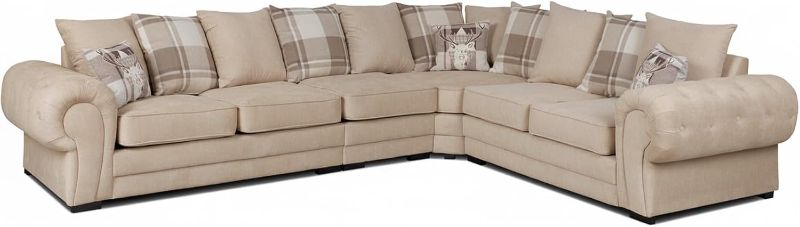 Verona 3C2 Corner Sofa | Dual Arm 6 Seater Couch | Scatter Back Corner Sofa for Living Room (Mink, Right-Hand Facing)