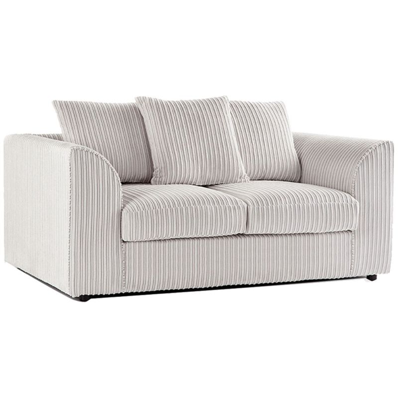Jumbo Cord 2 Seater Scatterback Sofa - Cream