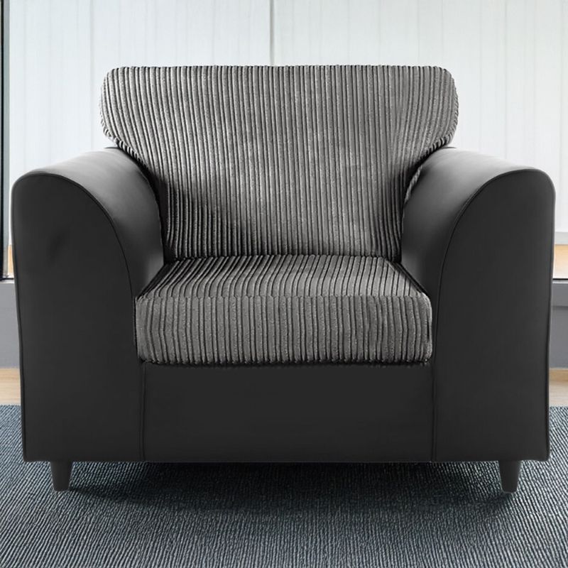 New Grey Jumbo Cord Arm Chair