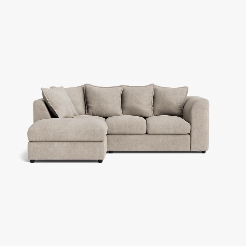Jumbo Chenille Corner Sofa with Chaise – Taupe | Left Hand L Shape Sofa UK