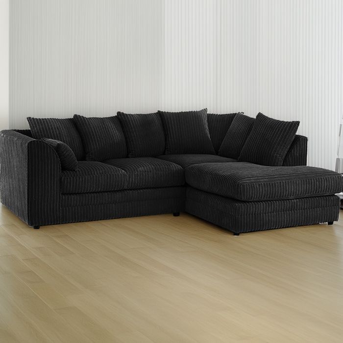 Chicago Right Hand Facing Jumbo Cord Corner Sofa – Cream