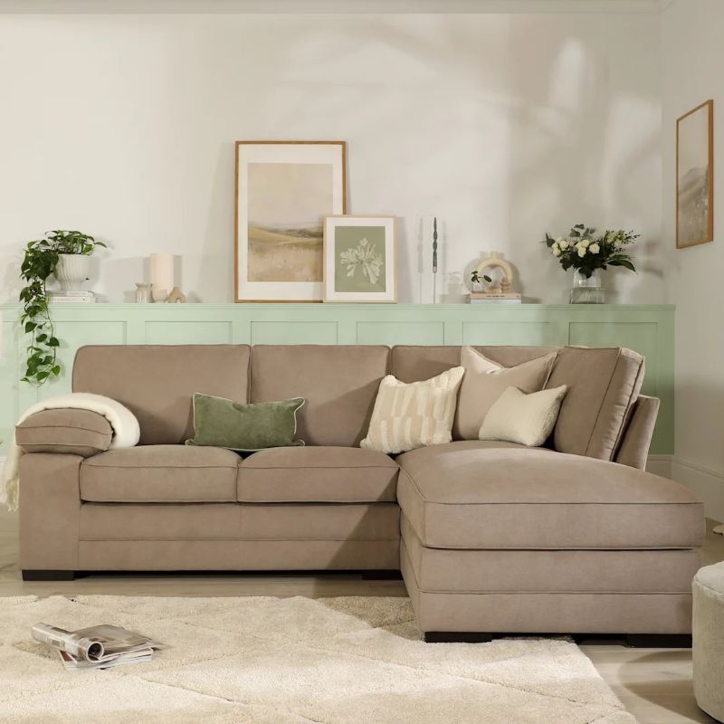 Clapham Right Hand Corner Sofa – Summer Linen Luxe Chenille | L Shape Sofa UK