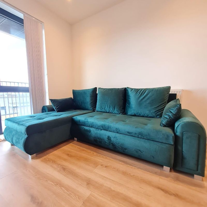 Berlin Fabric Corner Universal Sofa Bed With Double Storage