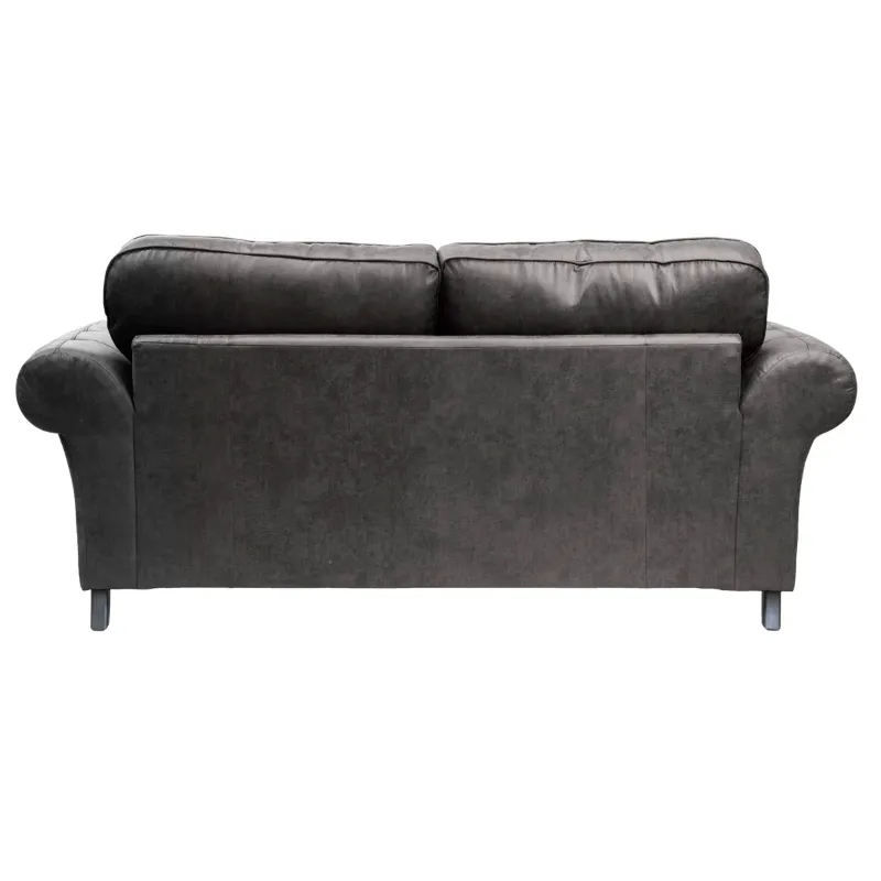 Ashwin 2 Seater Leather Sofa (Black)