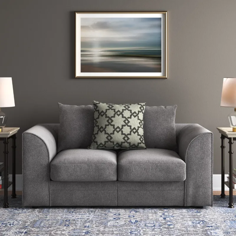 2 Seater Sofa Scatter Back Chenille Sofa (Grey)