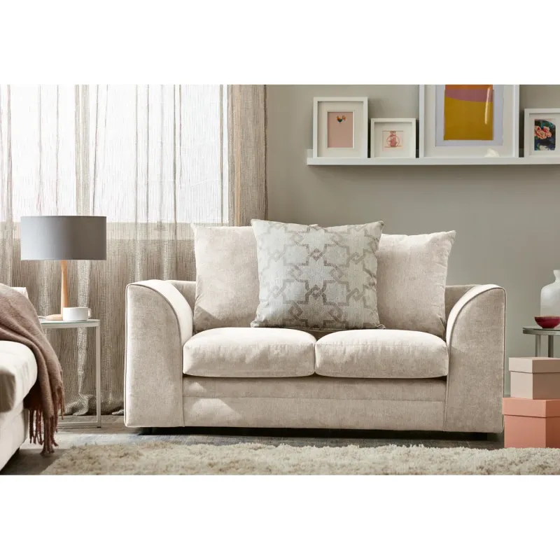 2 Seater Sofa Scatter Back Chenille Sofa (Beige)