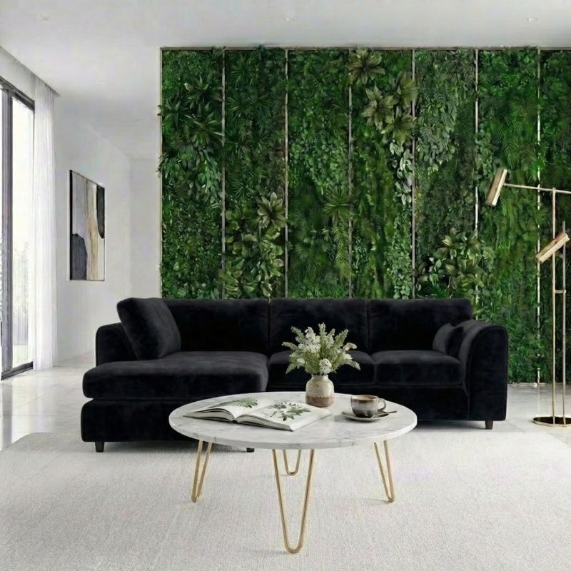 Dylan Left Hand Facing Couch for Living Room (Black)