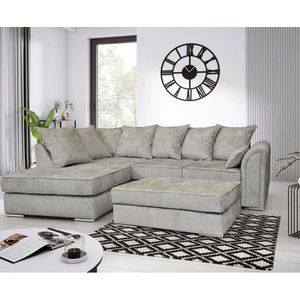 Chiswick Upholstered Chaise Corner Sofa – Free Footstool Included