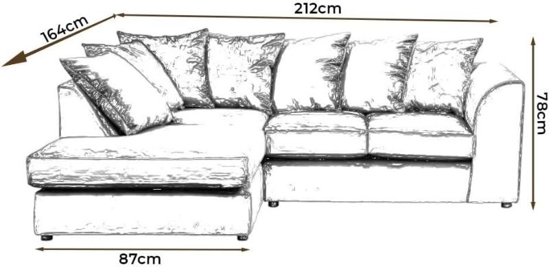 Jumbo Chenille L-Shaped Corner Sofa – Light Grey | 3–4 Seater | Left/Right Hand Chaise | Deep Seats | Wide Padded Arms | Modern Curved Design